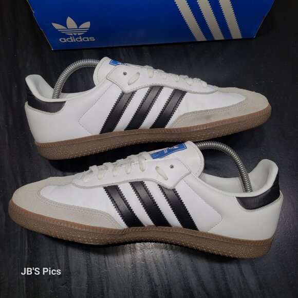 Adidas Samba OG Originals Cloud White Core Black Gum IG9030 Womens PREOWNED - Picture 7 of 16